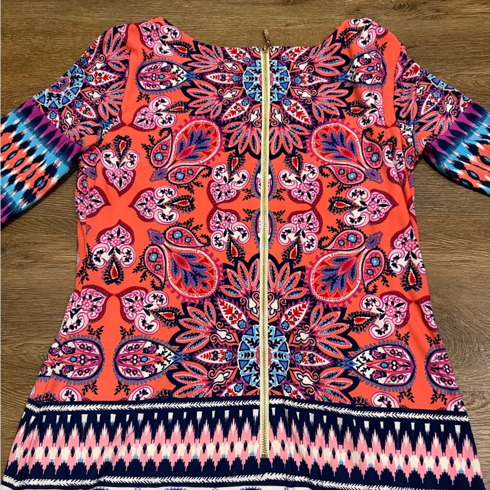 Eliza J Paisley Printed Shift Dress in Vibrant Colors - Picture 8 of 9